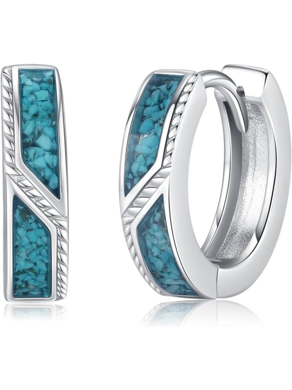 Sterling Silver Celtic Cross Gemstone Hoop Earrings for Men & Women - Unique